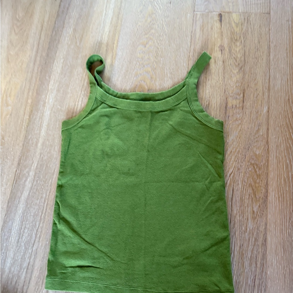 GAP Green Fitted Ribbed Tank Top